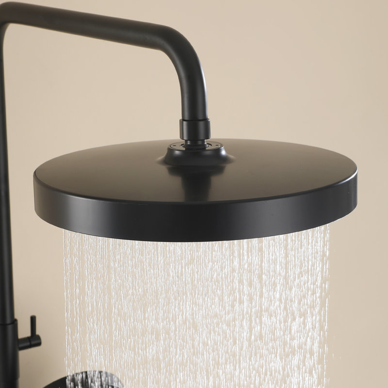 Ensemble de douche thermostatique simple, Noir mat