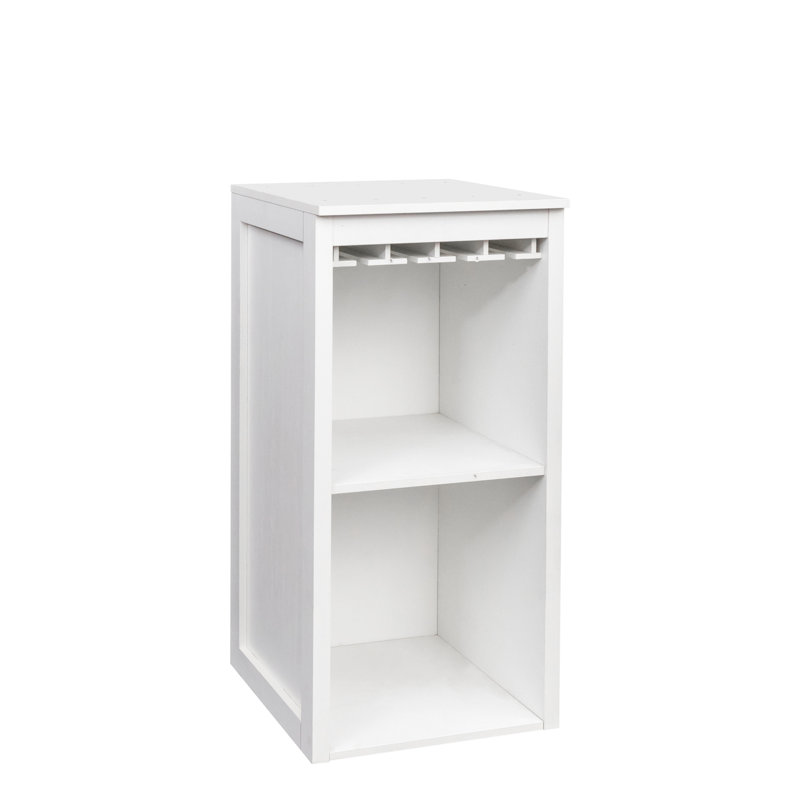 WHITE Color Modular Wine Bar Cabinet With Storage Shelves With Hutch For Dining Room