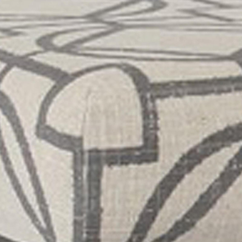 Priscilla Upholstered Ottoman, Beige/Gray