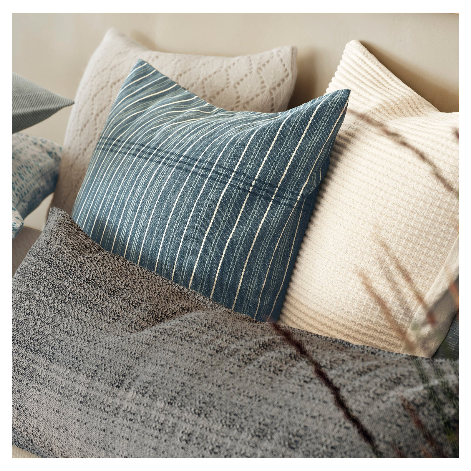 Cotton Pillow Cover, Oyster