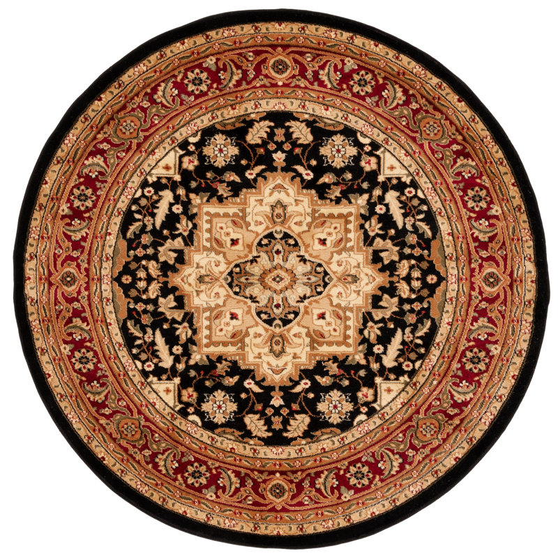 Tapis oriental ivoire / rouge Klose, Red/Black, Rond 6 pi