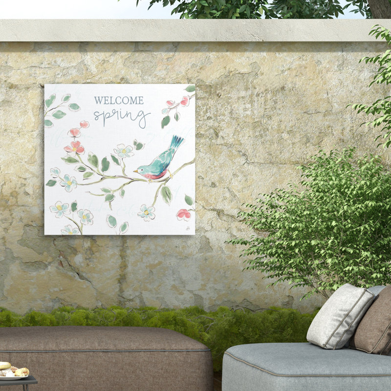 Toile d'extérieur Daphné Brissonnet printemps III, H 14 po x l 14 po x P 1,5 po