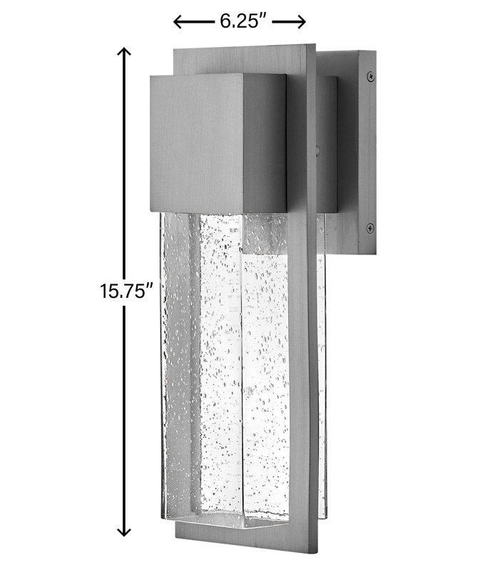 Kimora Medium Outdoor Wall Mount Lantern with Anti-Fade Finish, Gray, 15.7" H x 6.2" W x 4.7" D