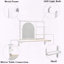 Meuble-lavabo mural flottant avec miroir arqué, 12 ampoules DEL et 4 tablettes en métal