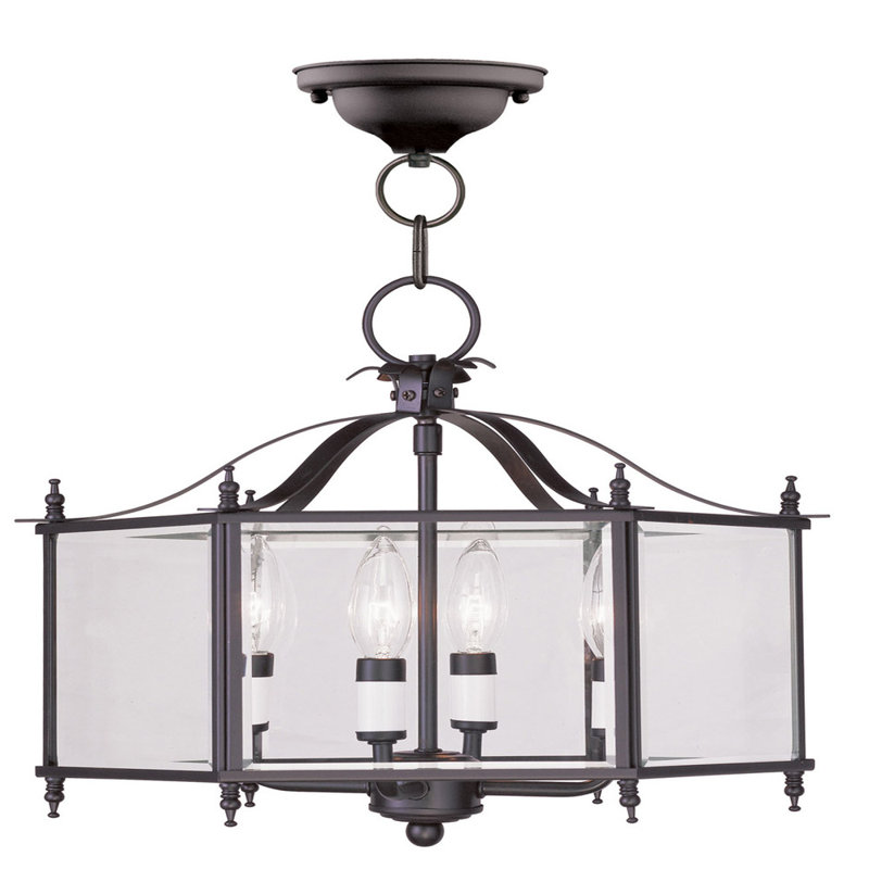 Lustre tambour 4 lumières Azita, Bronze