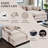 Chenille Modular Sleeper Sofa | Cloud Style Convertible Sectional Couch, Soft Fabric, Modern Living Room Furniture-1557527486