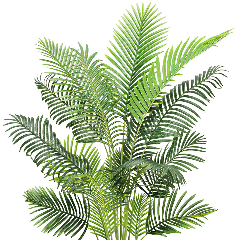 Faux palmier Areca dans un pot noir, 84" H x 48" W x 48" DP