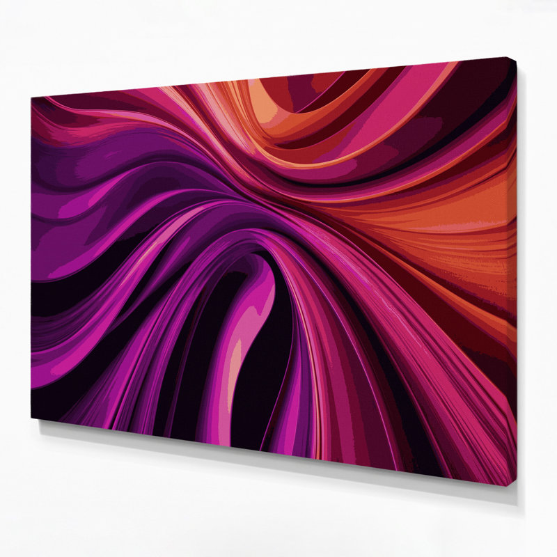 "Gradient Abstract 21", art mural sur toile mauve, H 12 po x l 18 po