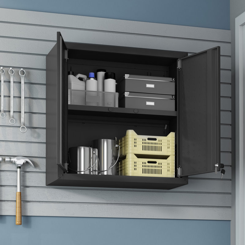 Armoire de garage flottante gris anthracite Fortress, Gris anthracite