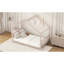 Lit plateforme simple en métal, rose-933935584