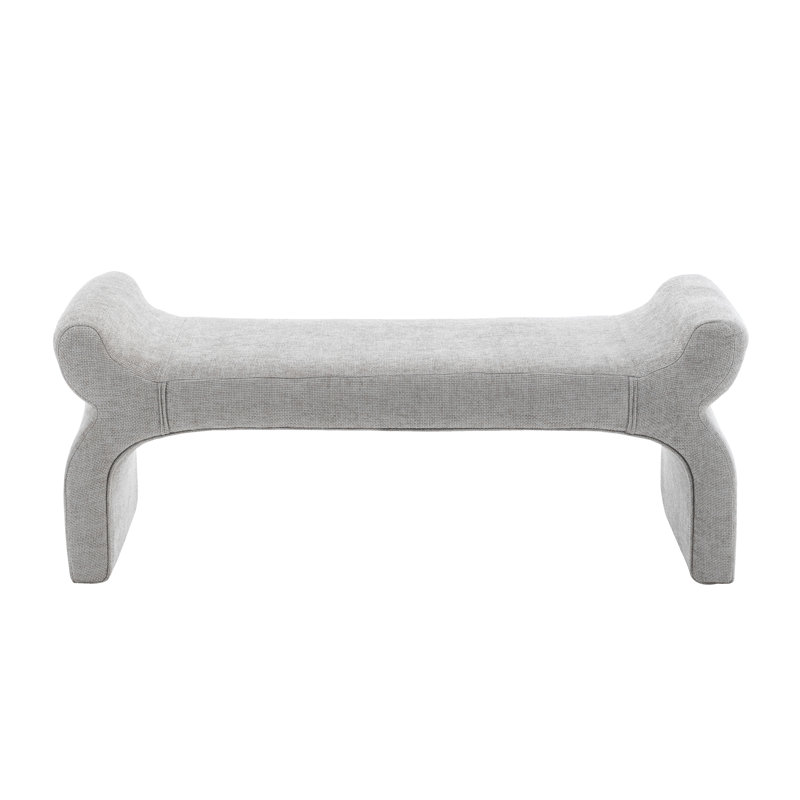 Wrought Studio™ Cleve Fabric Waterfall-like Bench, Gray