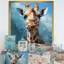 Girafe brune rêveuse à long cou sur toile-1254951309-1254951310