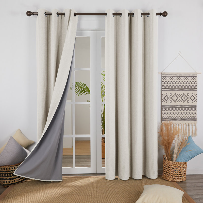 Alhamdi Blackout Curtain Pair, Purple Grape, 117cm Width x 138cm Drop