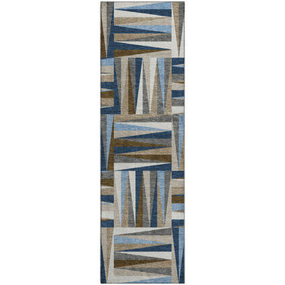 Premium Machine Washable Collett AMF1012 Squares Rug