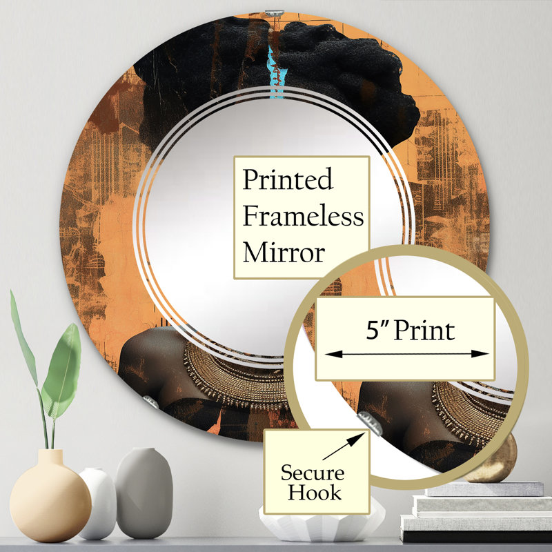 Halaka - Miroir mural moderne rond, 24 po x 24 po