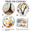 Automne orange et bleu arbre saisons reflets III - ensemble de salon abstrait Mid-Century Wall Art-107212422-107212417