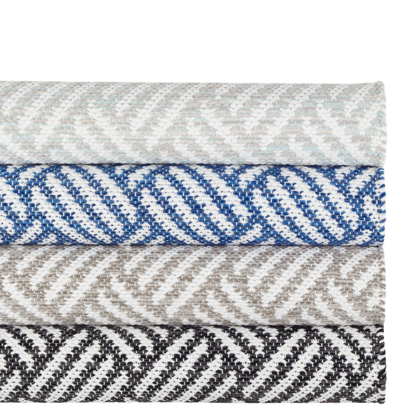 Crisscross Handwoven Indoor/Outdoor Rug, Rectangle 10' x 14', Ocean/White