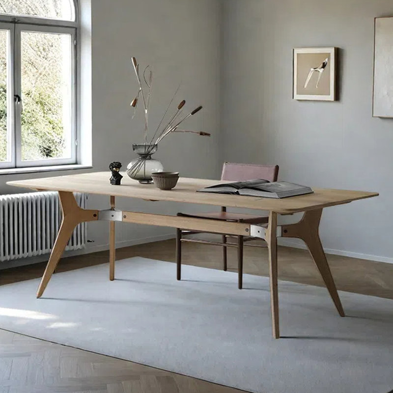Industrial style rectangular dining table, 29.13"H x 86.61"L x 35.43"W