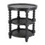 Table ronde ronde en noir - Base en bois pour une finition robuste et un décor de salon moderne