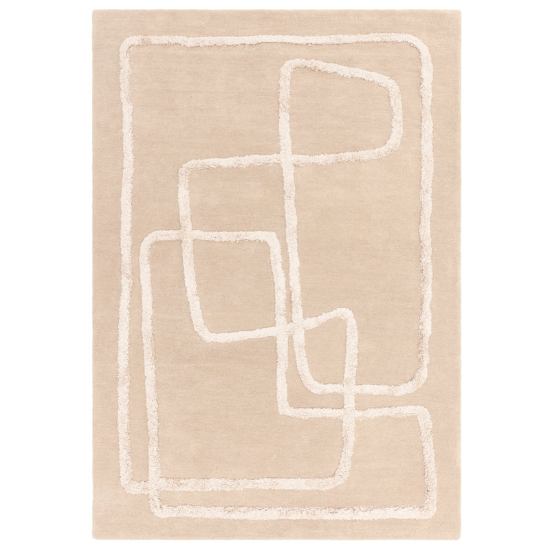 Brinlie Abstract Wool Hand Tufted Area Rug, Rectangle 120 x 170cm