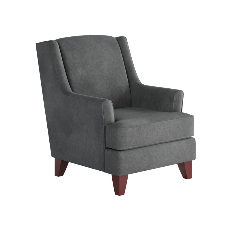 Venton 32" W Wingback Chair, Bella Asphalt Polyester