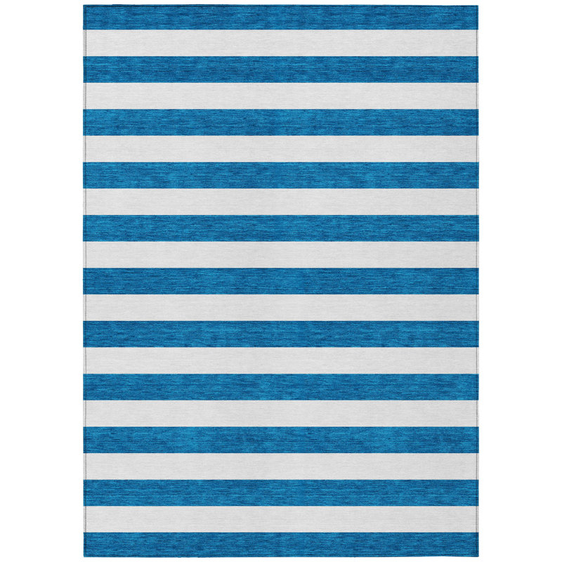 Washable Striped Indoor / Outdoor Rug, Rectangle 10' x 14'