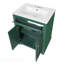Meuble-lavabo avec lavabo en céramique intégré, armoire de salle de bain avec 2 portes, 1 tiroir basculant, meuble-lavabo simple