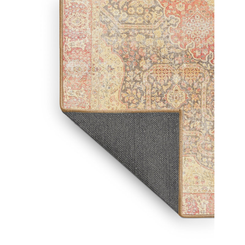 Tapis beige/gris/rouge traditionnel, Rectangle 4 pi x 6 pi