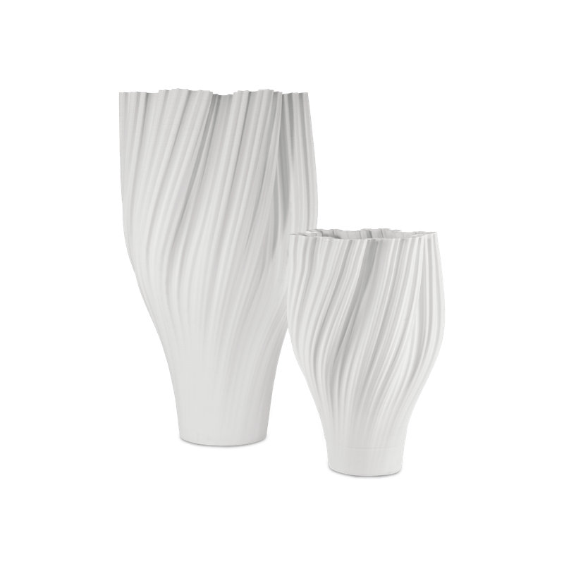 Whorl Porcelain Table Vase, overall height- 19.5''