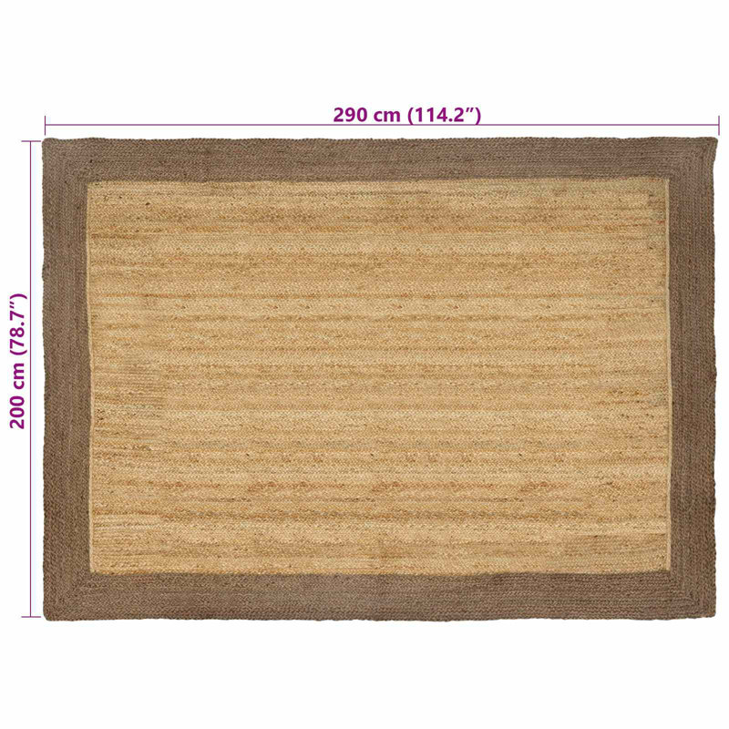 Rectangle Hand Braided Area Rug, Natural/Grey, Rectangle 200cm x 290cm