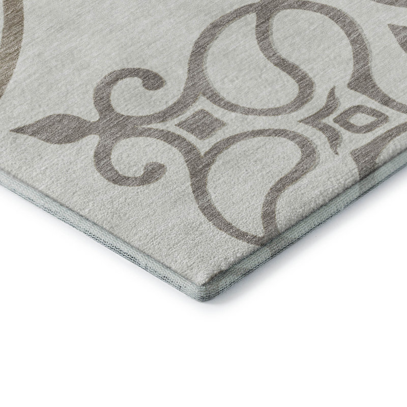 Premium Machine Washable Prisco Ivory Rug, Rectangle 2'6" x 3'10"