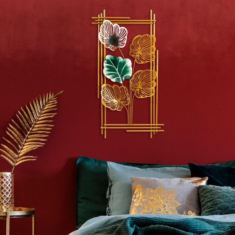 Accessoire mural en métal peint à la main 18,9 po x 2,8 po x 34,3 po | 100% métal, épaisseur: 0,05 po | Montage mural facile | Variations de couleurs uniques pour un décor personnalisé | Parfait pour la maison et le bureau