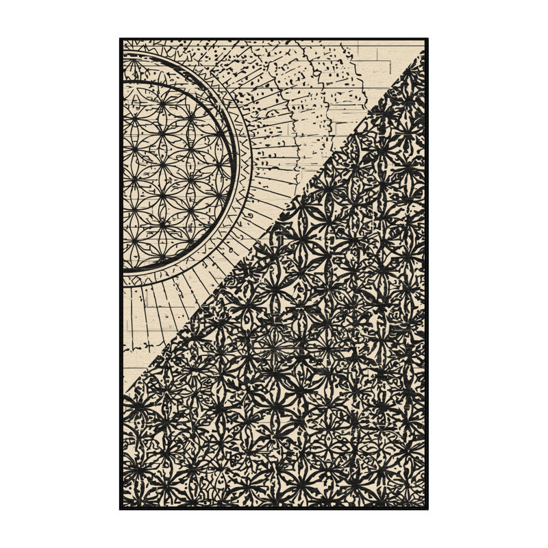 Tapis beige lavable à la machine à motif géométrique d'inspiration mondiale Abaokoro, 3 x 5