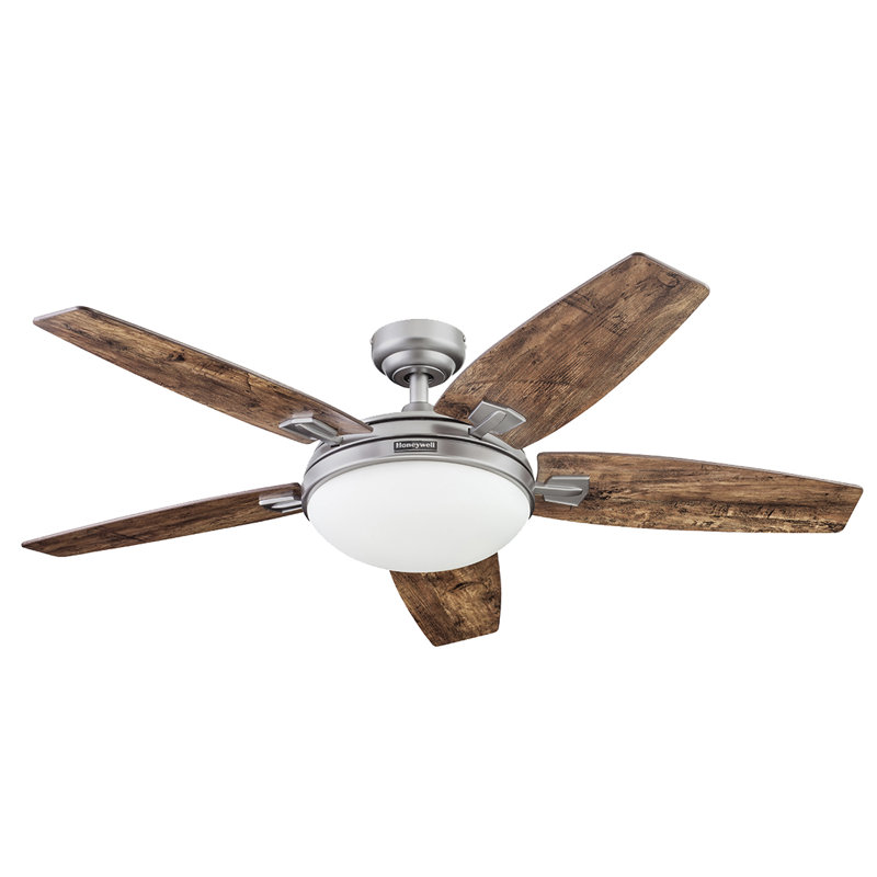 Carmel 48'' Pewter Ceiling Fan with Gray Oak Blades and LED Light