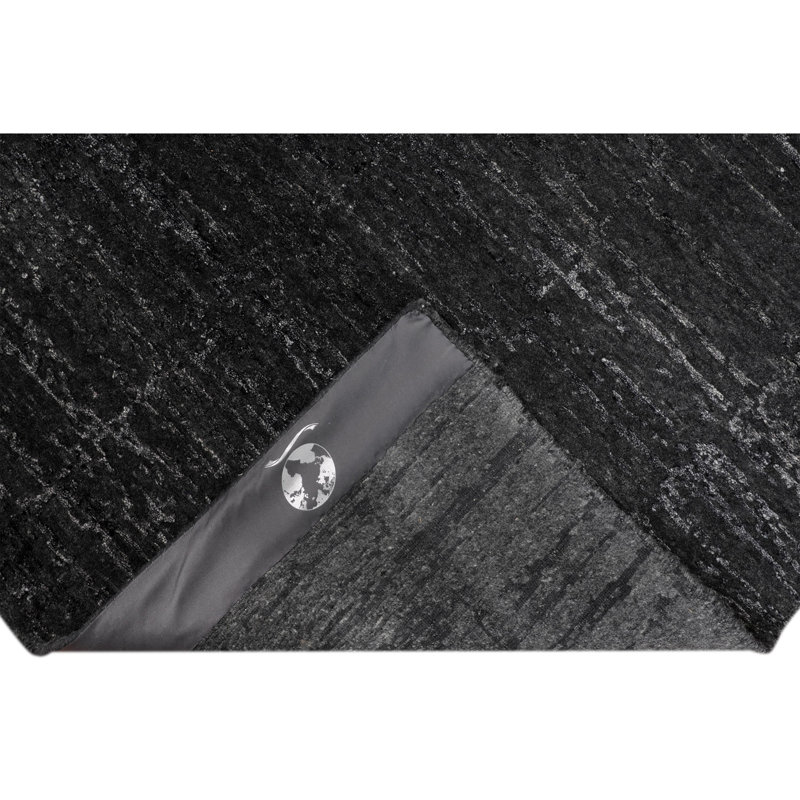 Abstract Area Rug in Charcoal, Rectangle 8' x 10'