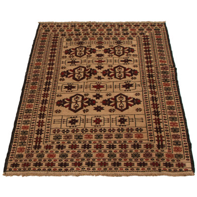 Lytonya One-of-a-Kind 3'11" X 6'3" 1990s Wool Area Rug in Light Khaki
