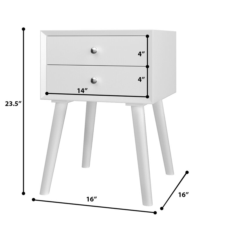 George Oliver Aman 2 - Drawer Nightstand & Reviews | Wayfair