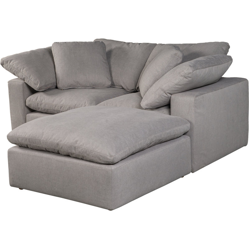 Canapé modulaire en polyester Tila, Performance gris clair