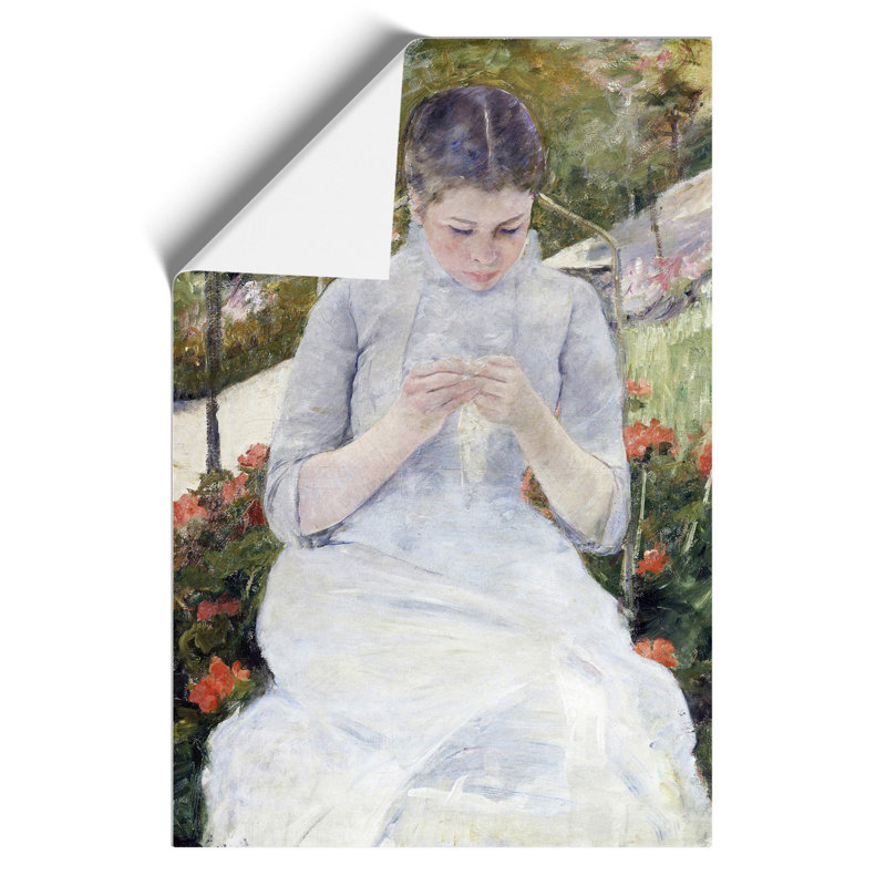 Girl In The Garden by Mary Cassatt - No Frame Painting, 30cm H x 21cm W x 0.1cm D