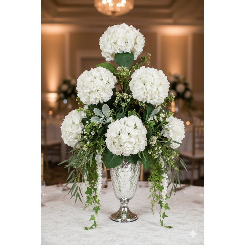 6pc 25" Real Touch Hydrangea Stem 7"dia