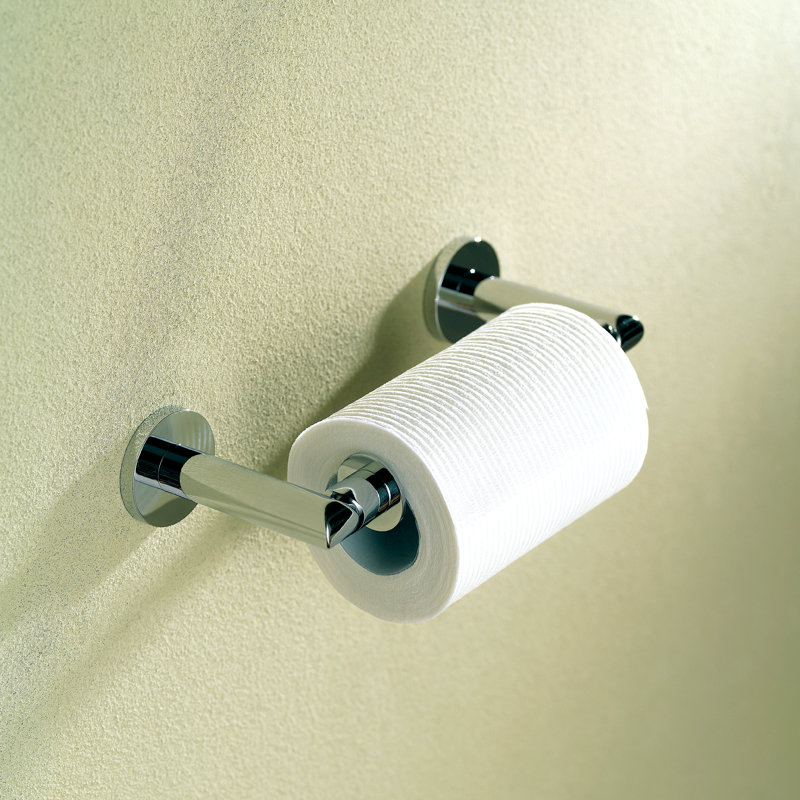 Sine Wall Mount Double Post Toilet Paper Holder, Polished Chrome