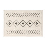 Bereber Cotton Geometric Area Rug in Beige/Black