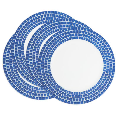 Decorative Tile Edged Charger Plate (Set of 4)