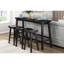 2 tabourets de bar, en bois massif noir, style transitionnel, capacité de poids de 250 lb de 2 tabourets en bois d'hévéa noir, transitionnel, capacité-1537218752