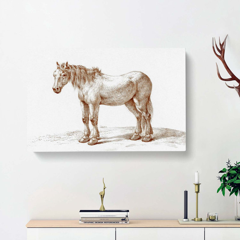 Sketch of a Horse by Jean Bernard - Wrapped Canvas Drawing - Wrapped Canvas, 50cm H x 76cm W x 3cm D
