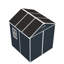 Remise de rangement en résine de 6 pi 6 pi Campcraft, matériau en PP de haute qualité avec porte verrouillable, structure solide, imperméable, résistante à la rouille et aux rayons UV, grand espace de rangement, panneau de panneau de particules épais de 12 mm, éclairage de fenêtre HD gris foncé