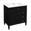Meuble-lavabo de style moderne de 30 po avec lavabo en céramique supérieur, 2 tiroirs ordinaires, 1 tiroir basculant et tablettes réglables pour divers besoins de rangement-1738759172