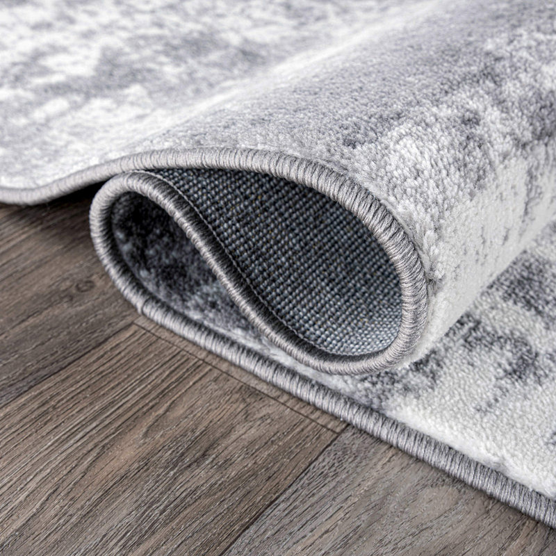 Tapis gris foncé / blanc Willington, Rectangle de 2 pi x 3 pi