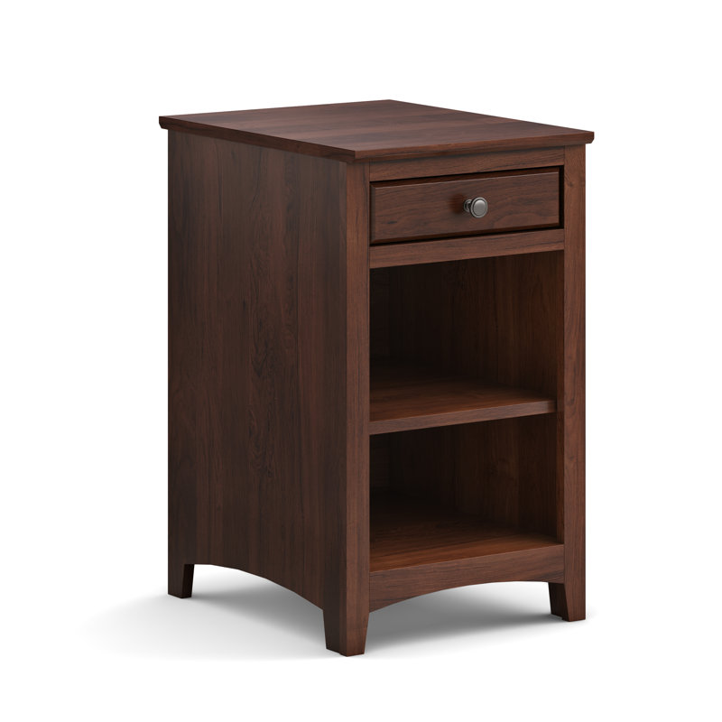Rangement de bureau en bois massif Malani, Brown Mahogany