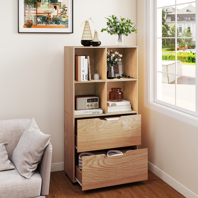 130cm H x 70cm W Book Cabinet Bookcase, Yellow